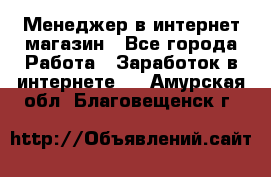 Менеджер в интернет-магазин - Все города Работа » Заработок в интернете   . Амурская обл.,Благовещенск г.